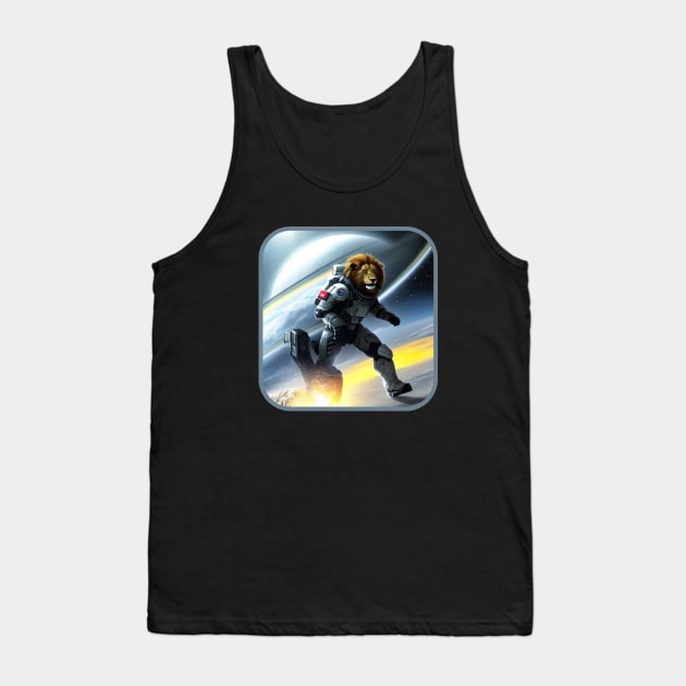 Ilustracion Leon espacial hecho por una I.A. Tank Top by CrowsDsg